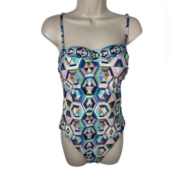 La Blanca Navy Blue Reversible Riviera Bandeau One Piece Swimsuit - Picture 6 of 12